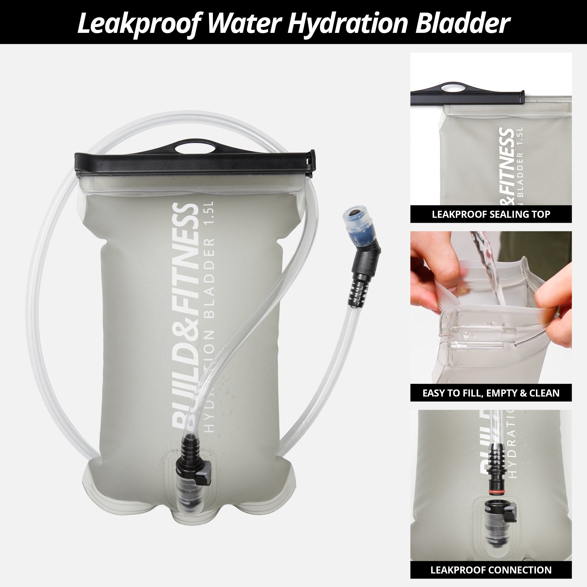 Black Hydration Running Vest + 1.5L Bladder